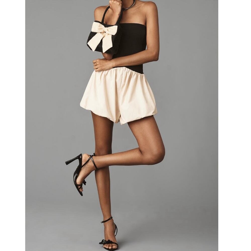 Anthropologie NWT Maeve Strapless Bubble Romper Large